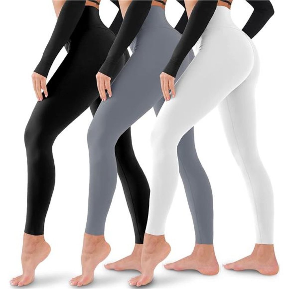 3 Pack Leggings for Women-No See-Through High Waisted Tummy Control Yoga Pants